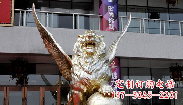 福建踩球飞狮西洋狮子铜雕