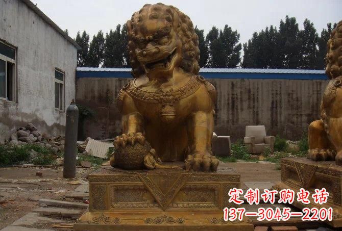 福建静谧的狮子雕塑精美的工艺与精神传承