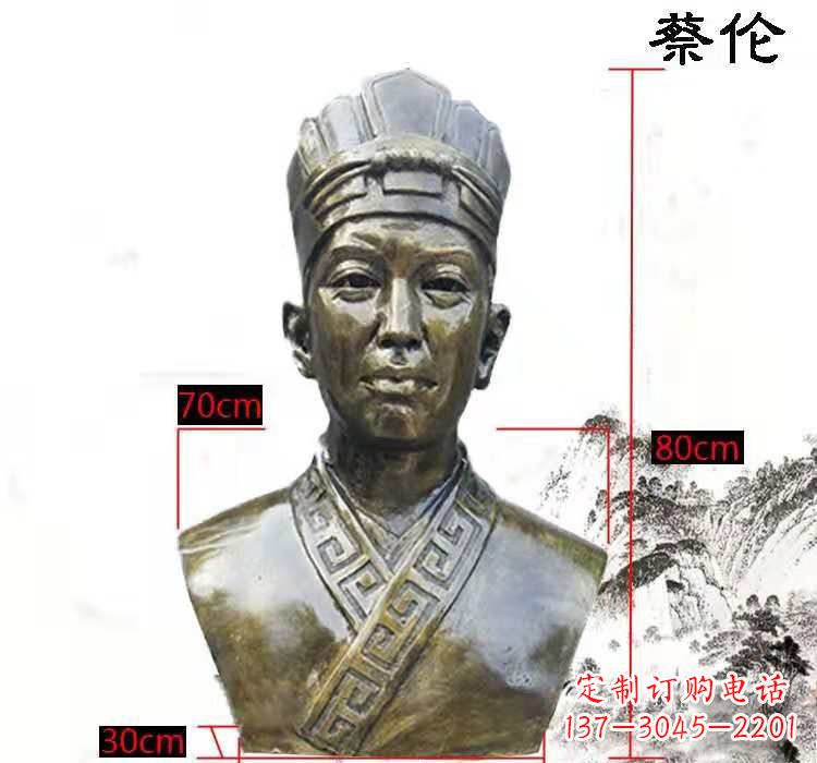 福建蔡伦头像铜雕