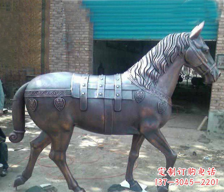 福建草原动物马铜雕摆件 (3)
