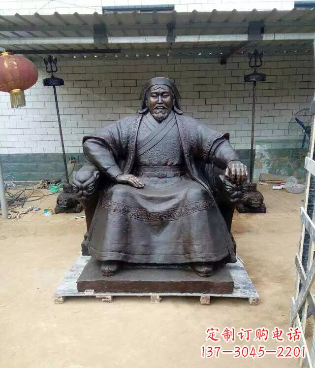 福建成吉思汗铜雕古代伟人
