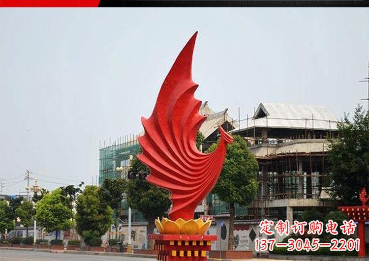 福建城市不锈钢抽象凤凰雕塑