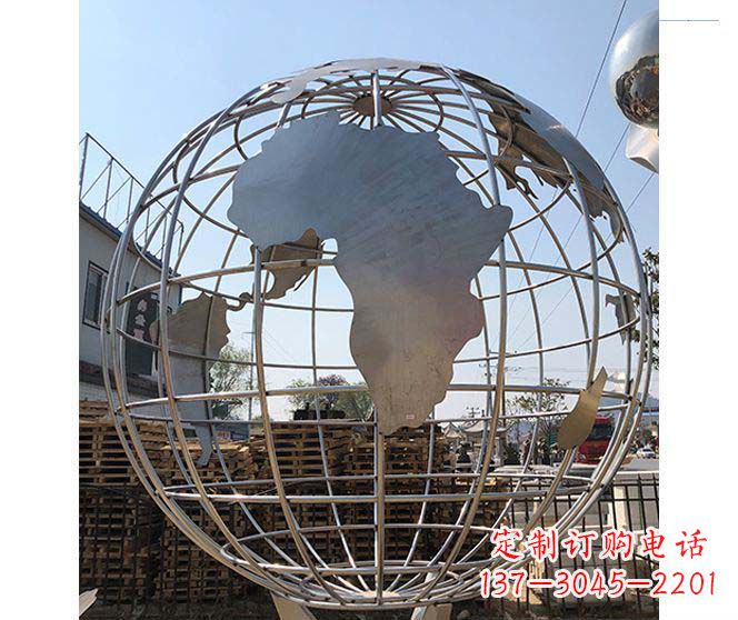 福建以城市为灵感的不锈钢地球仪雕塑