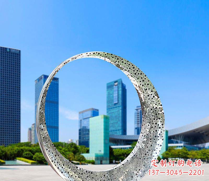 福建美丽圆环——不锈钢灯饰雕塑