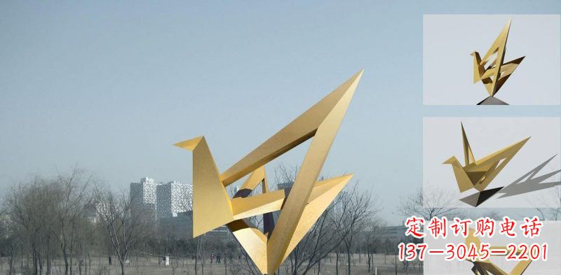福建丹顶鹤雕塑象征着城市的文化和精神