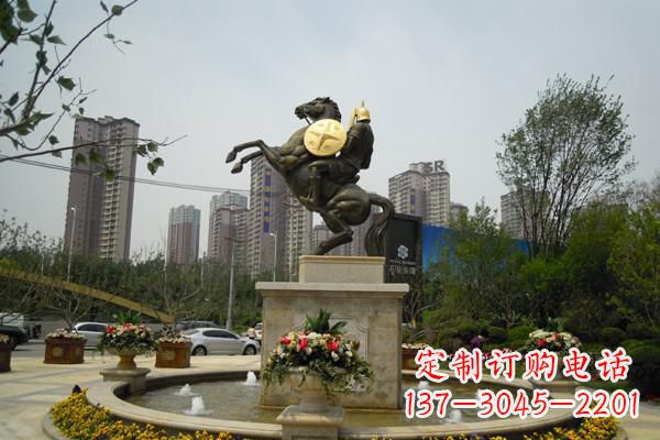 福建城市铸造铜马战士雕塑