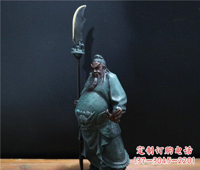 福建玻璃钢仿铜关公雕塑