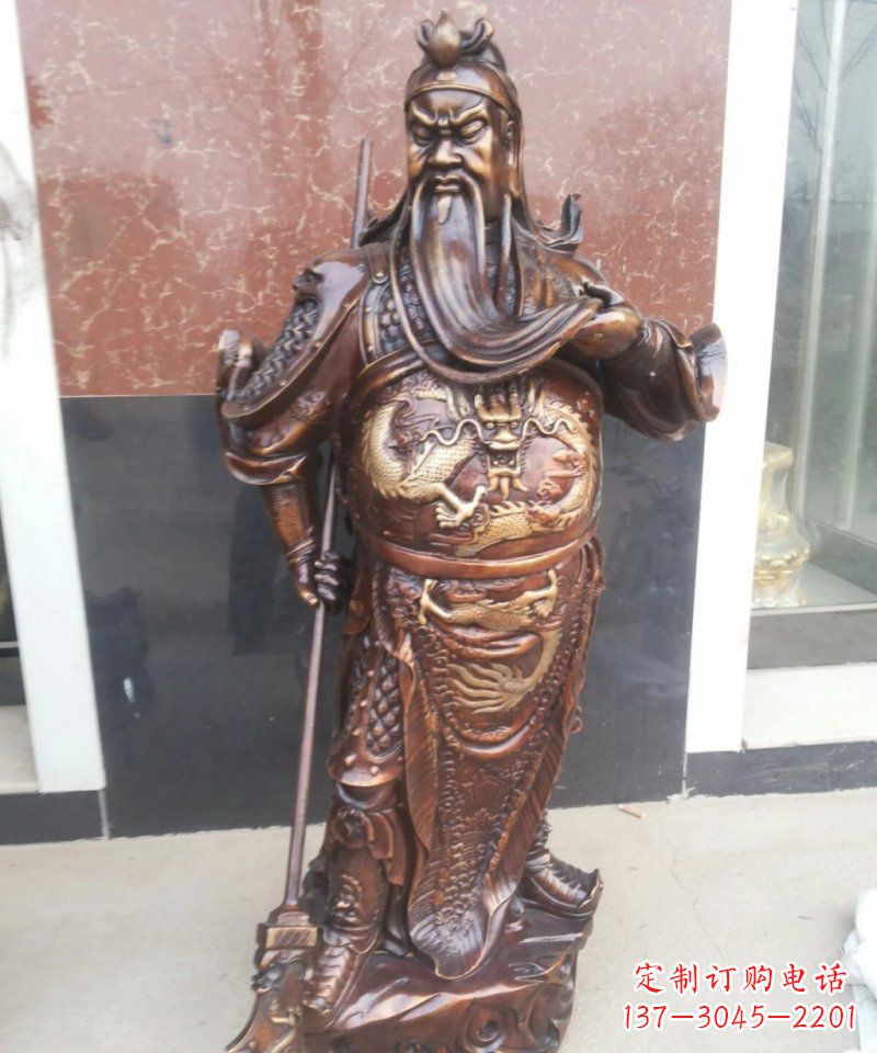 福建持刀关公古代人物铜雕