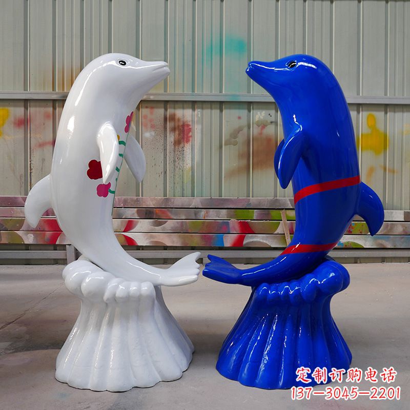 福建海豚雕塑美丽的景观装置
