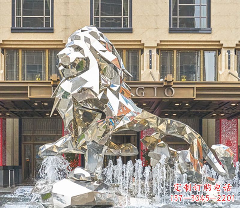 福建精美不锈钢狮子雕塑