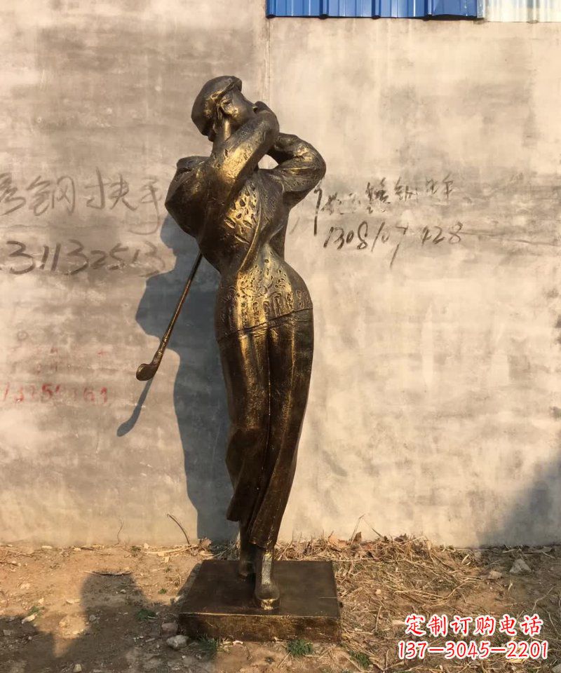 福建抽象打高尔夫球人物铜雕 (2)