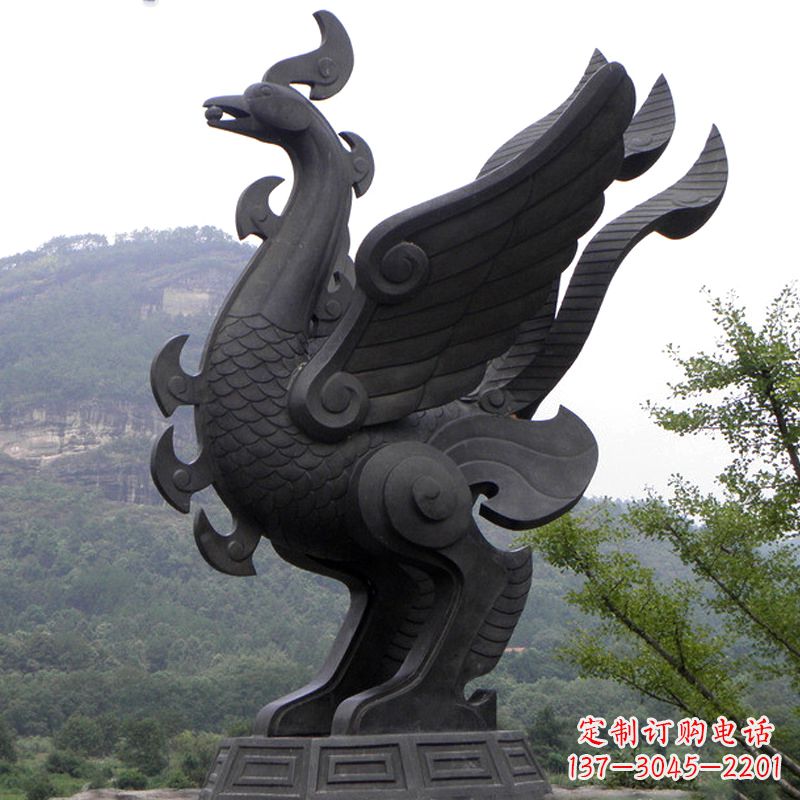 福建抽象凤凰铜雕-景区景点上古神兽动物景观雕塑