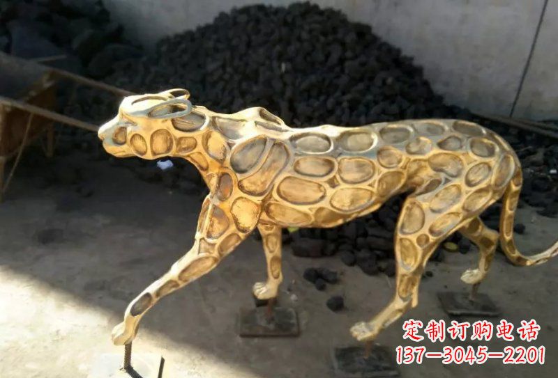 福建抽象金钱豹铜雕