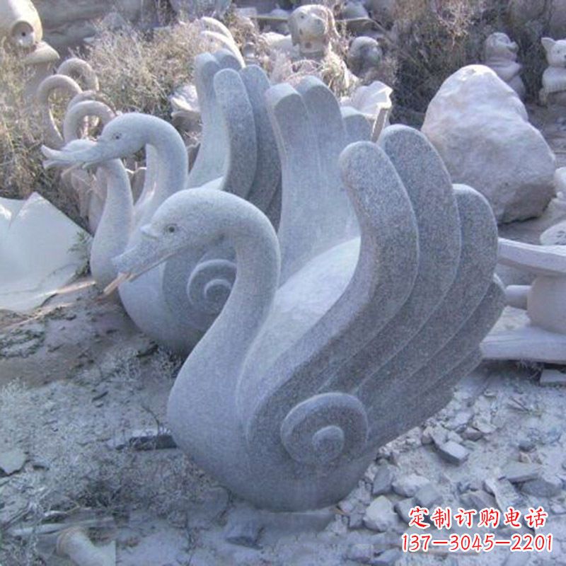 福建抽象喷水天鹅石雕