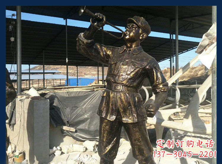 福建冲锋号雕塑永远记住八路军