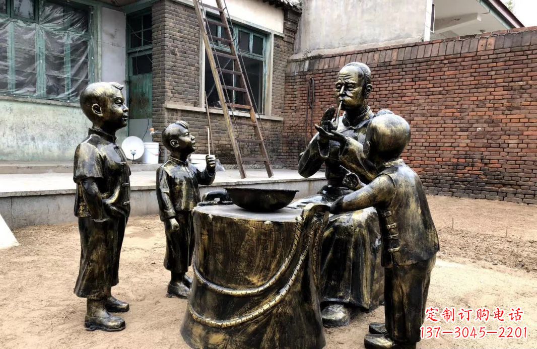福建吹糖人民俗铜雕12