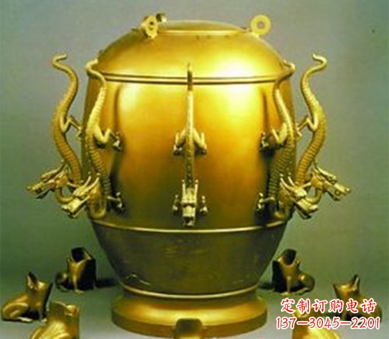 福建纯铜古天文仪器地动仪雕塑