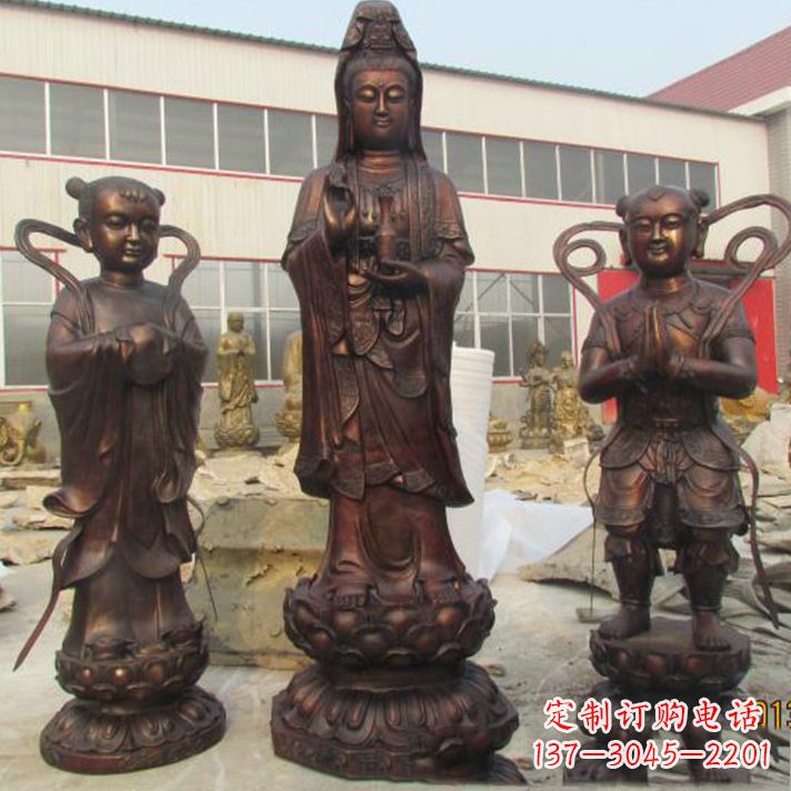 福建纯铜观音菩萨雕塑