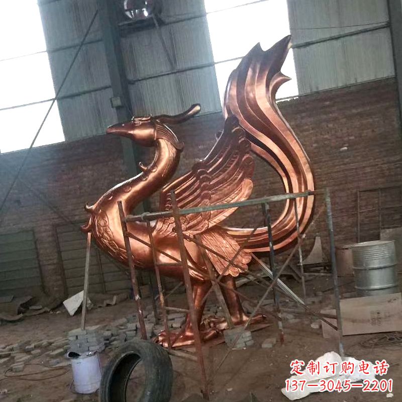 福建朱雀神兽纯铜陵光神君雕塑