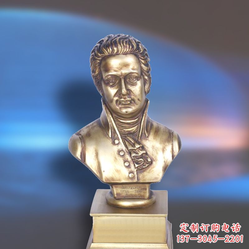 福建纯铜莫扎特头像雕塑