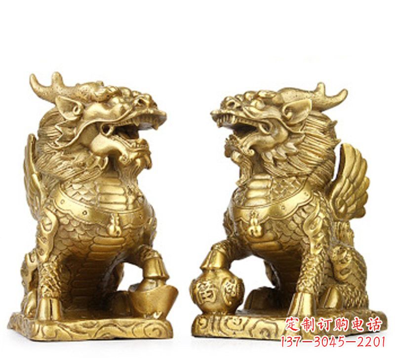 福建纯铜麒麟雕塑