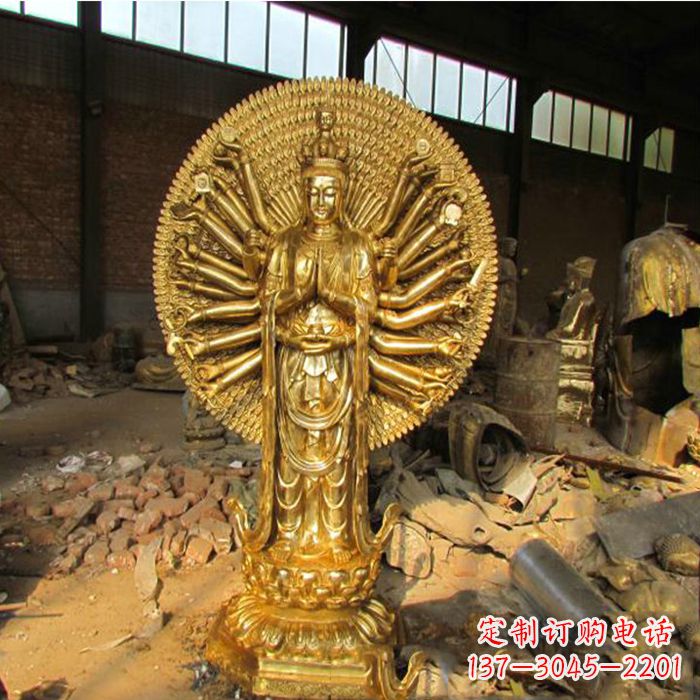 福建纯铜千手观音雕塑