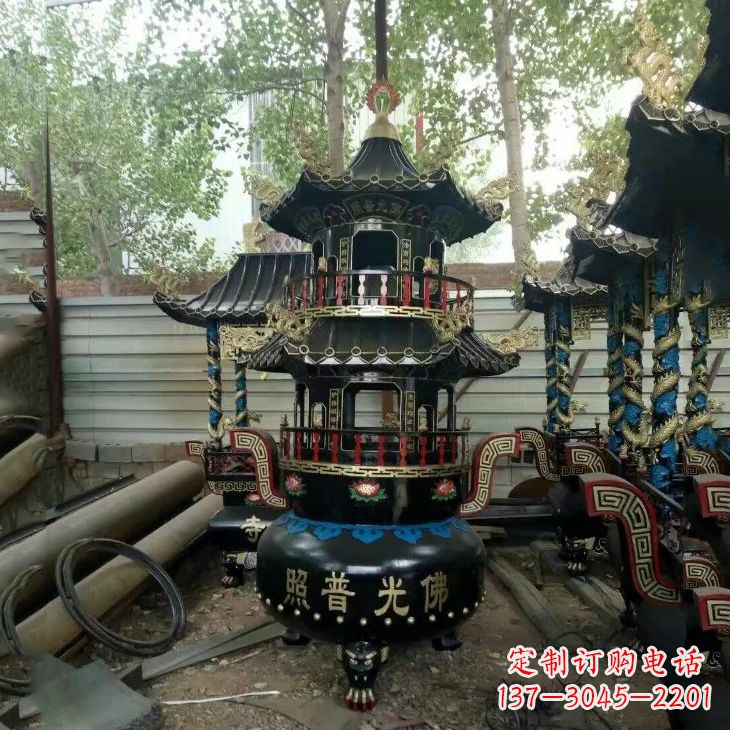 福建纯铜香炉雕塑艺术精品