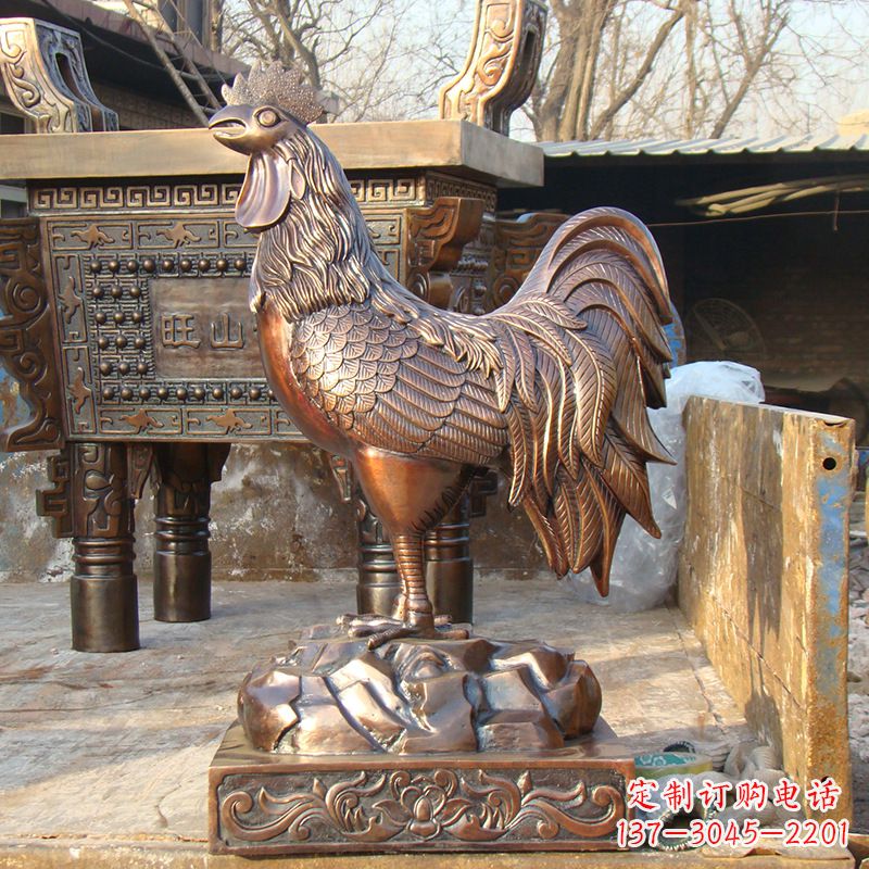 福建精美纯铜生肖鸡雕塑