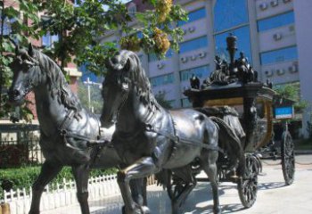 福建马车雕塑西方步行街的瑰宝