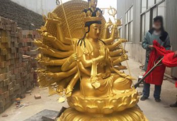 福建纯铜鎏金千手观音