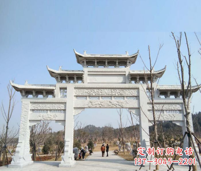 福建村口三门石雕牌楼 (6)