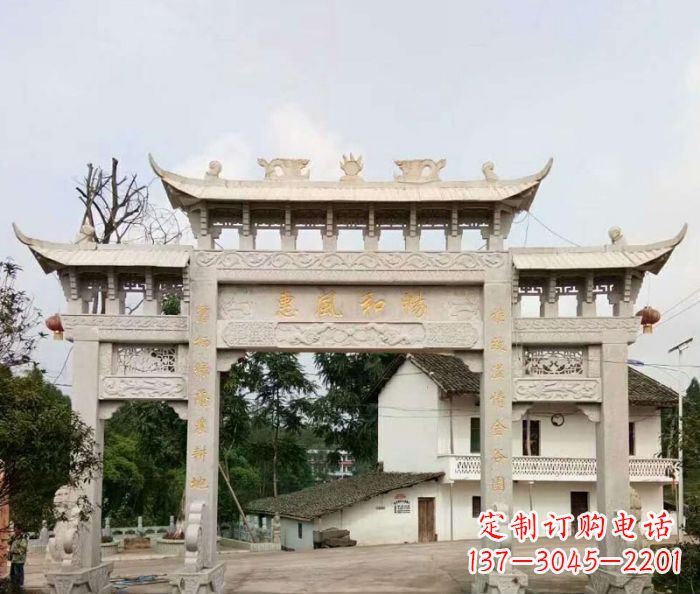 福建村口三门石雕牌楼_1 (3)