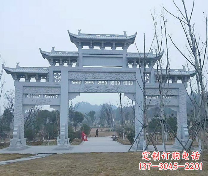 福建村口三门石雕牌楼_2 (2)