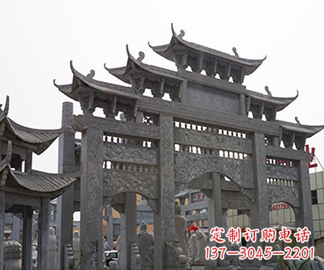 福建村庄大型牌坊石雕