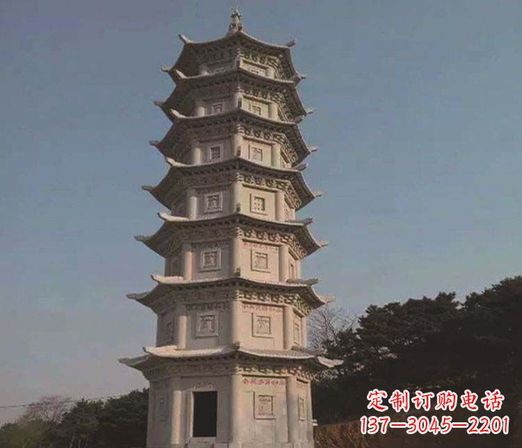 福建大理石宝塔园林景观石雕
