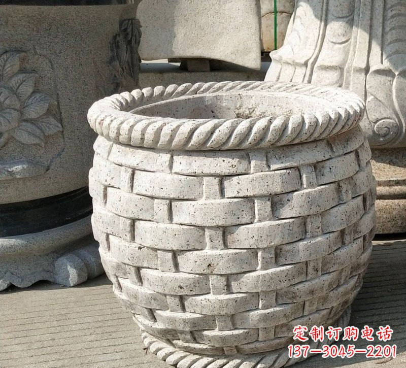 福建大理石编织花纹水缸