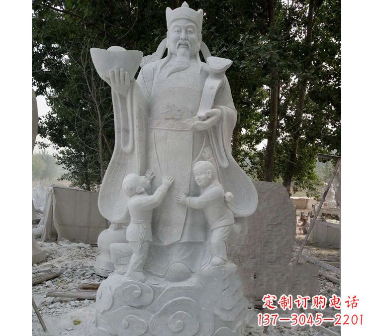 福建大理石财神雕像