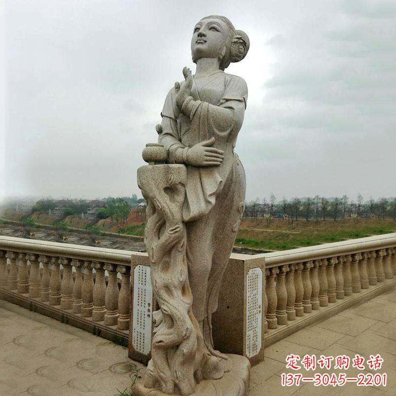 福建大理石貂蝉塑像-公园广场中国古代四大美女雕塑