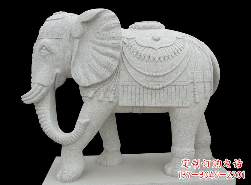 福建大理石雕刻大象 (2)