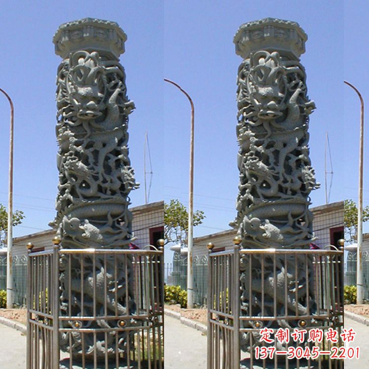 福建大理石雕刻龙柱