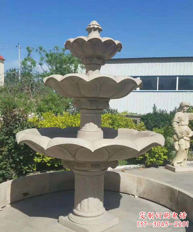 福建大理石多层喷泉雕塑精美的艺术作品