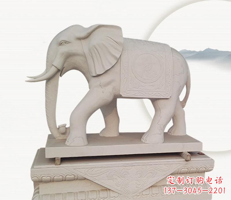 福建大理石公园大象雕塑