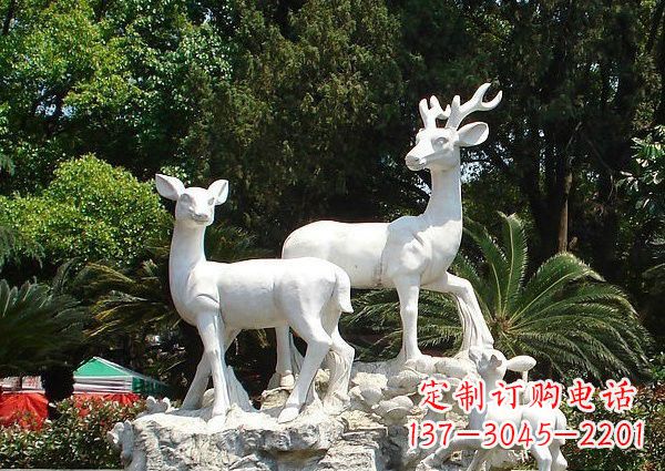福建雕塑艺术——大理石公园小鹿石雕