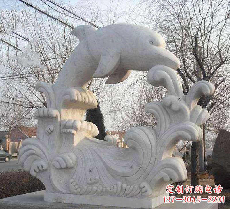 福建大理石公园景观海豚浪花