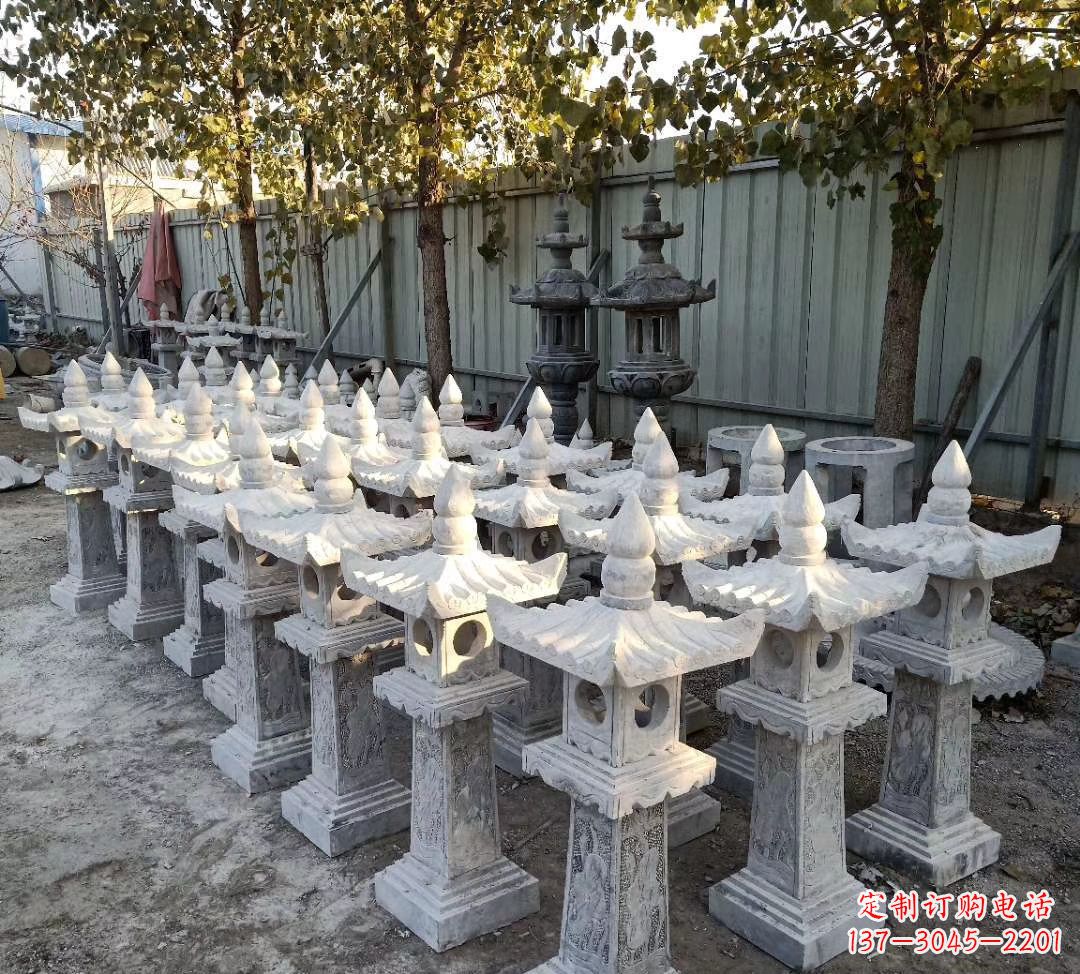 福建优雅摩登，大理石公园石灯雕塑