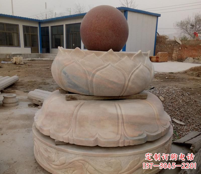 福建大理石荷花风水球