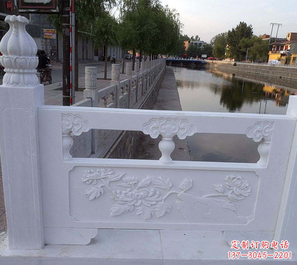 福建大理石荷花栏板雕塑