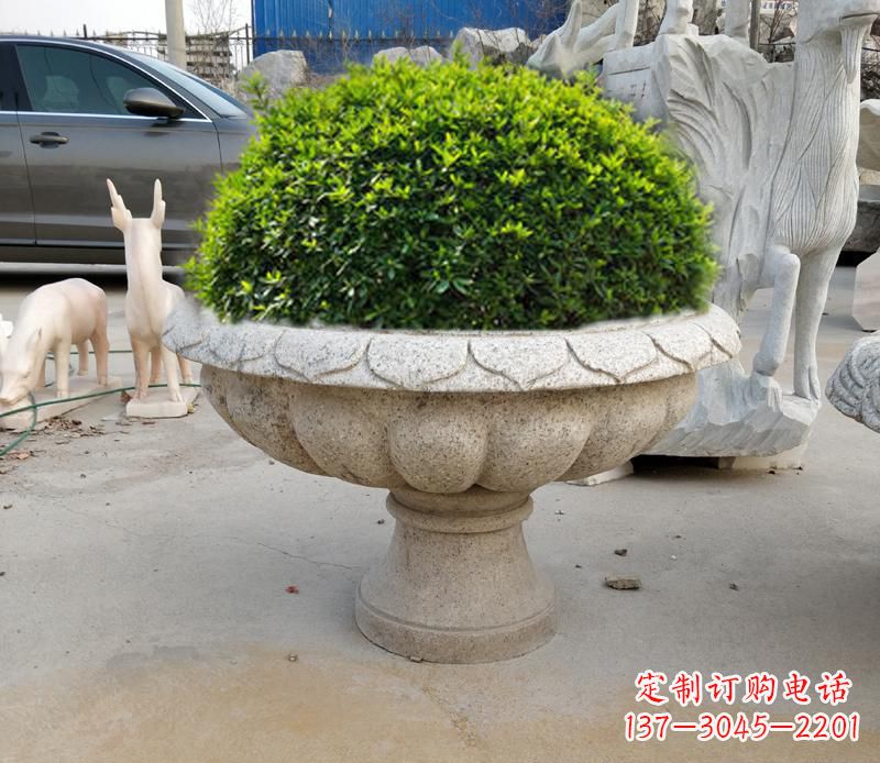福建大理石花盆雕塑 (2)