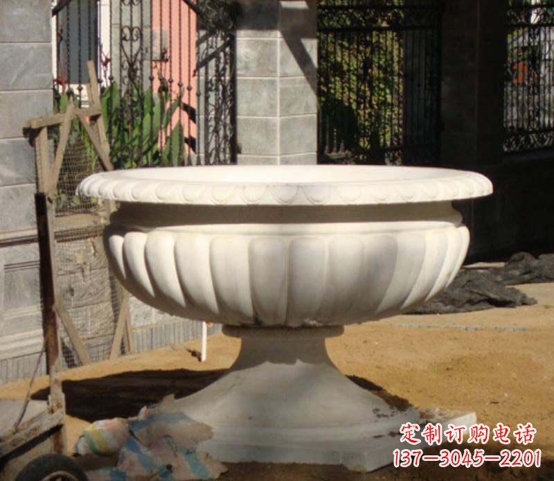 福建大理石花盆雕塑1