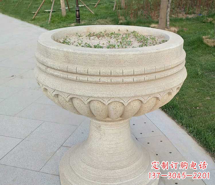 福建大理石花盆公园石雕 (2)